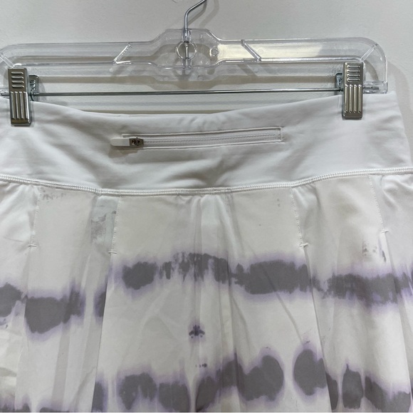 Lululemon Pace Rival Short Lined Athletic Skirt White Stretch Pocket Womens 6 - Picture 4 of 6